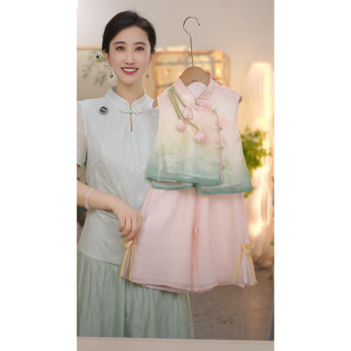 【郁金香】ZC070女童夏季新中式国风立体郁金香花朵套装