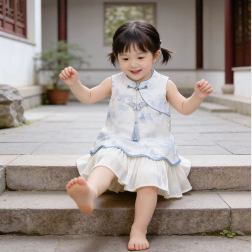 现货【青瓷】ZC031女童夏季新中式国风仙气高端透气旗袍裙