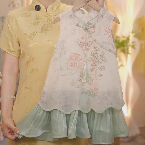 现货【兰亭序】SC454女童夏季新中式2025新款国风旗袍裙