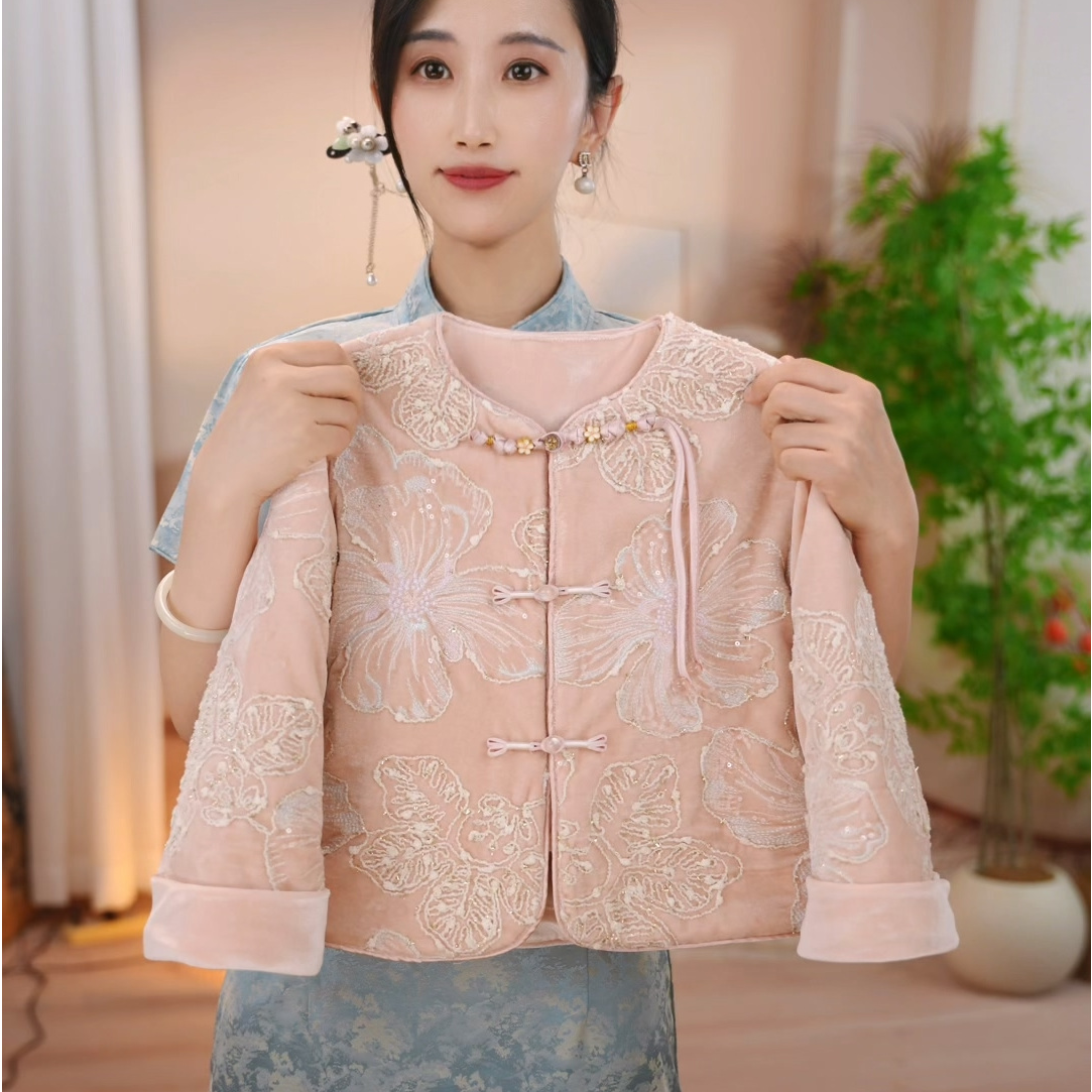 现货【亲子装】FH006 女童冬季国风新中式夹棉加厚棉服棉衣外套