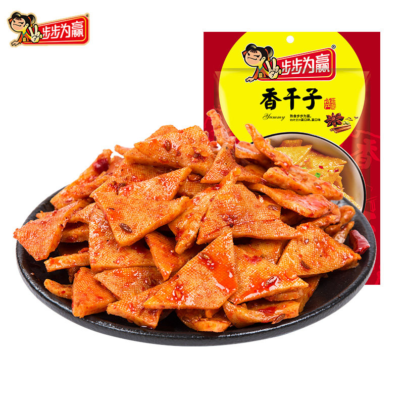 【步步为赢100g香干子】孜然泡椒原味零食麻辣辣条童年小吃