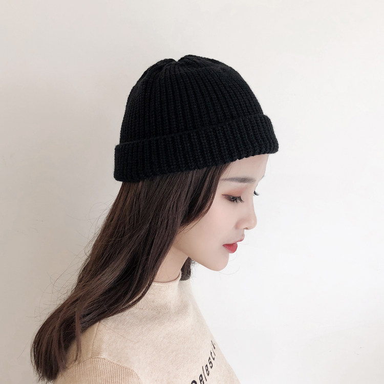 帽子女秋冬韩潮原宿学生嘻哈男瓜皮帽短款流氓冷帽针织chic毛线帽