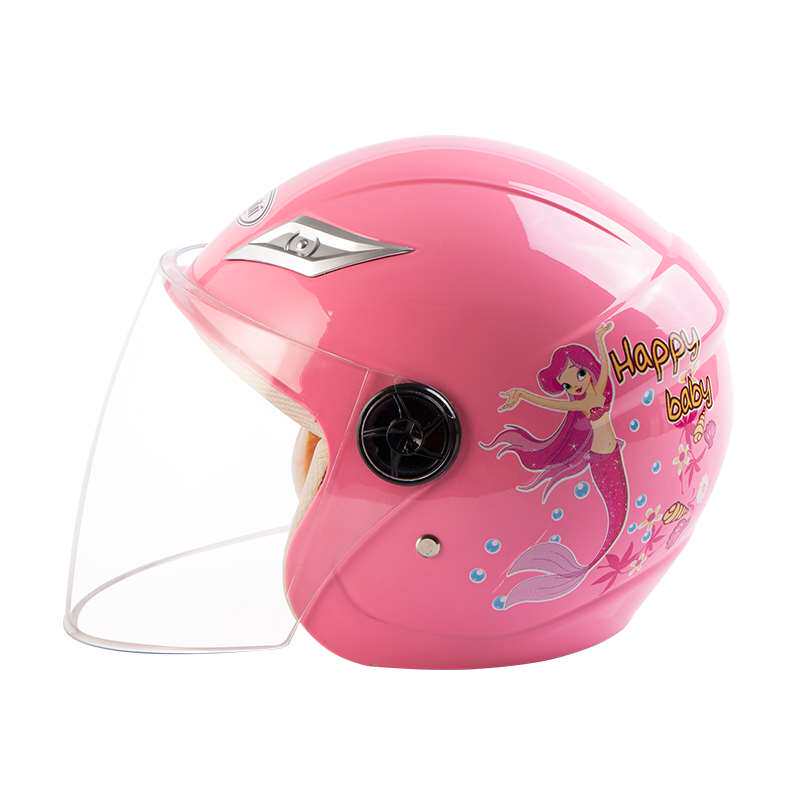 儿童头盔女孩电动车四季通用小孩子电瓶车半灰宝宝女生公主安全帽