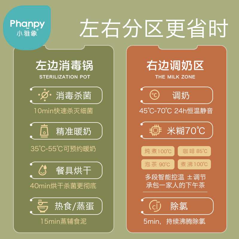 小雅象奶瓶消毒器烘干二合一三合一温奶器暖奶恒温调奶热奶锅婴儿