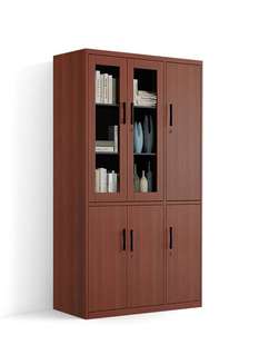 洛克菲勒文件柜钢制铁皮柜办公资料档案柜带锁柜储物矮柜木纹书柜