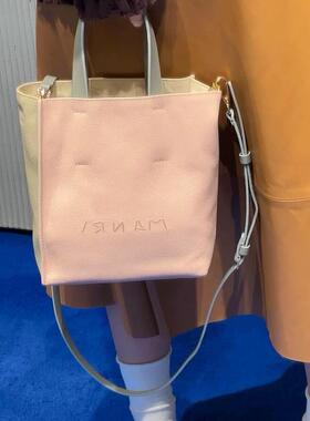 THREE新品网红同款时尚百搭小众设计拼接撞色通勤手提斜挎包包