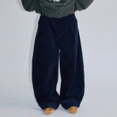 灯芯绒休闲长裤 roaringwild 男 咆哮野兽 藏蓝色廓形弯刀裤 arch