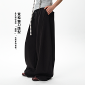 arch 咆哮野兽 roaringwild 黑色空气层茧型休闲宽松弯刀卫裤 男