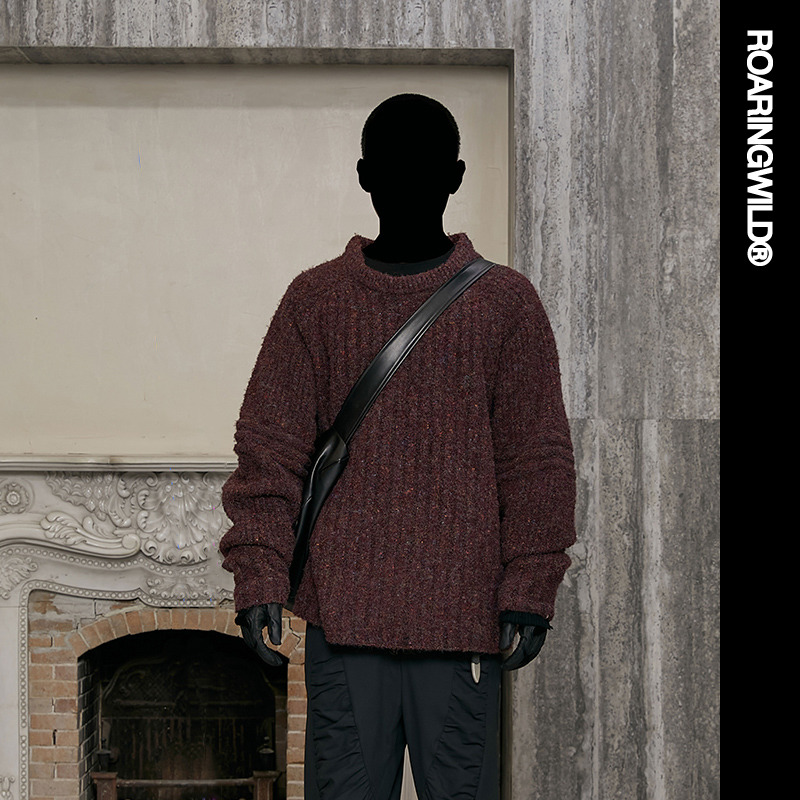 咆哮野兽花纱体积感廓形毛衣