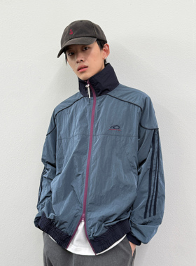 roaringwild a arch 咆哮野兽 青蓝色上衣美式复古运动夹克外套男