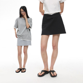 roaringwild 舒适 咆哮野兽刺绣徽标A字针织短裙弹性修身 arch