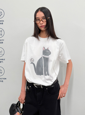 roaringwild a arch 咆哮野兽白色印花凉感防晒上衣美式短袖T恤男