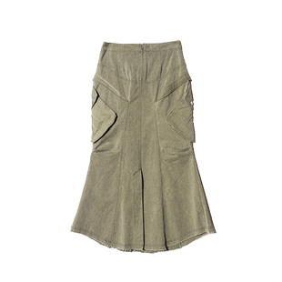 Roaringwild/咆哮野兽主线 卡其色斑驳鱼尾工装裙【热销中】