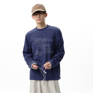 上衣刺绣长袖 arch 字母印花打底衫 T恤男 咆哮野兽 roaringwild