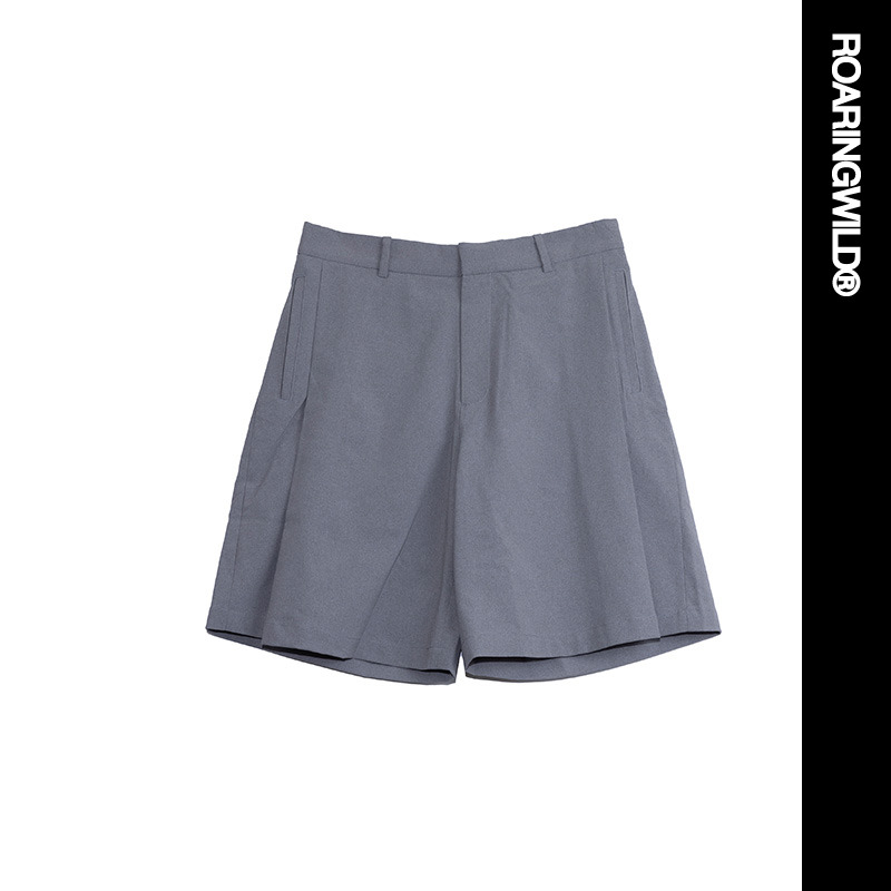 咆哮野兽灰色廓形西装短裤