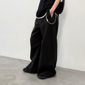 美式 arch roaringwild 咆哮野兽 黑色明线饰边阔腿裤 休闲长裤 男