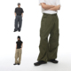 军绿色男 咆哮野兽 roaringwild 工装 arch 子美式 伞兵裤 宽松裤 裤
