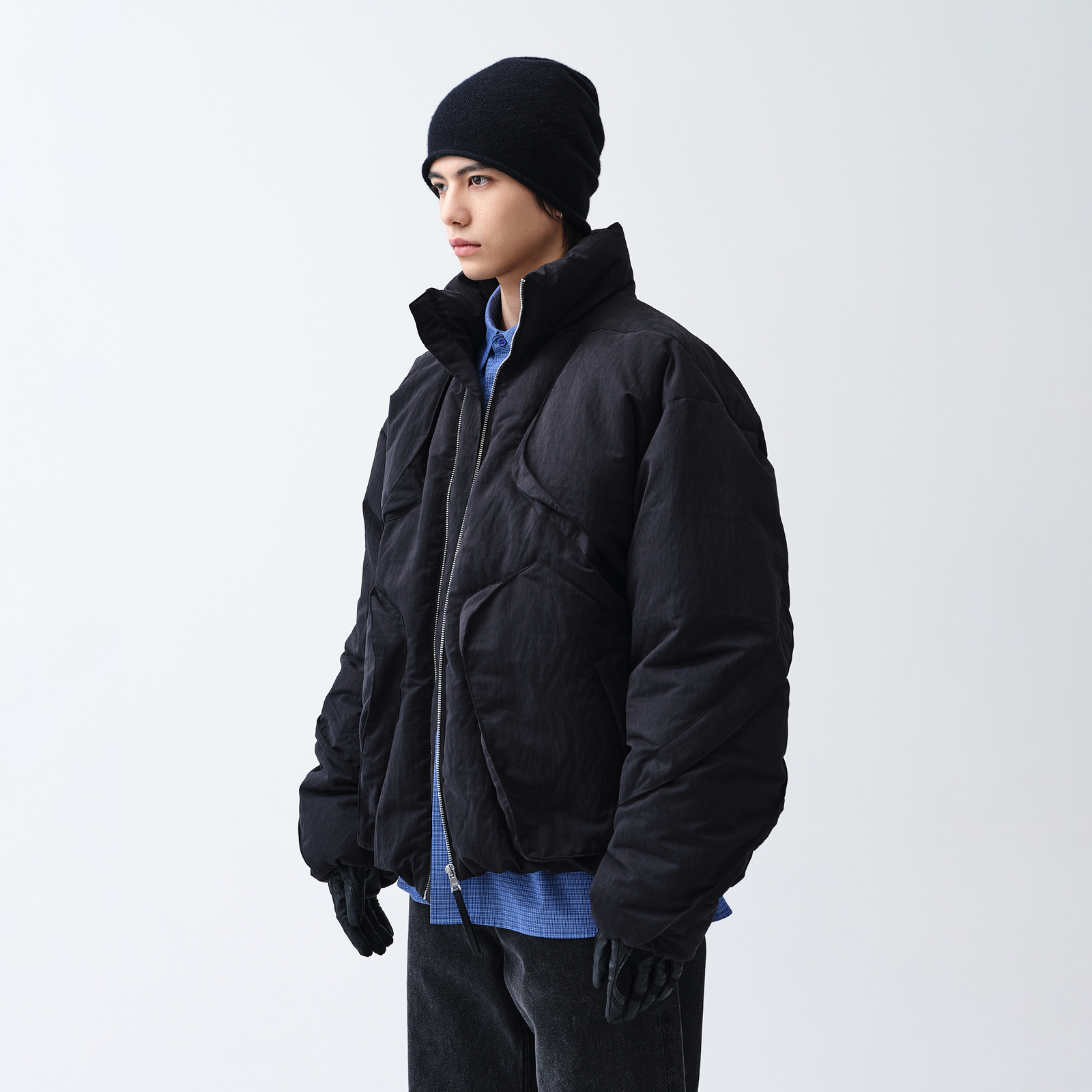 ROARINGWILD 主线系列   黑色体块羽绒外套