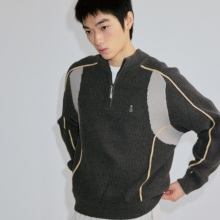 ROARINGWILD 咆哮野兽 撞色拼接针织衫毛衣国潮美式情侣卫衣男生