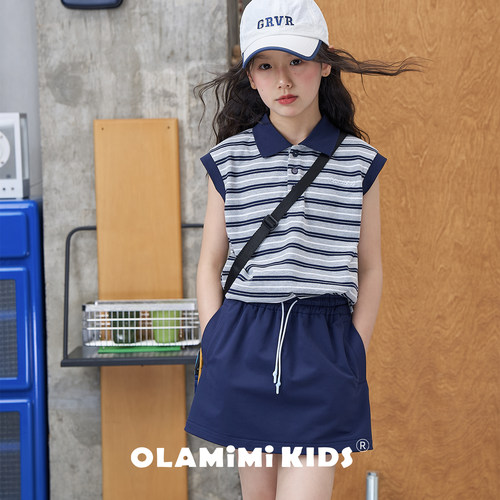 OLAMIMI儿童学院风Polo领衬衫