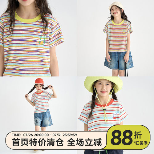 OLAMIMI女童多巴胺条纹T恤
