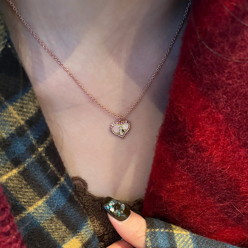 爆款天然粉贝爱心项链心动吊坠金色银色颈链锁骨链高级感,饰品/流行首饰/时尚饰品新,项链,淘宝优惠券,粉丝福利购,淘宝优惠卷