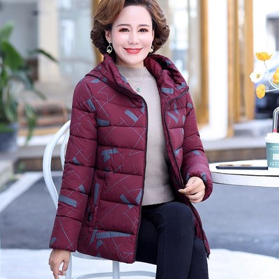 中老年棉衣女士短款羽绒棉服外套中年新款小棉袄妈妈冬装洋气上衣