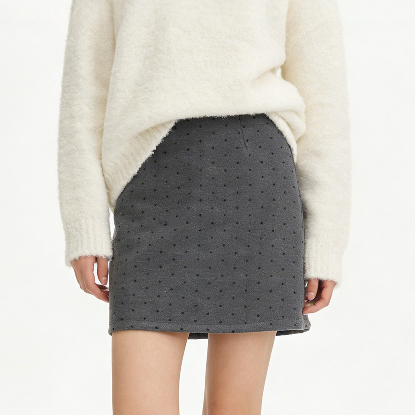 复古波点半身裙女26春季新款防走光小个子包臀裙高腰a字毛呢短裙,女装/女士精品,半身裙,淘宝优惠券,粉丝福利购,淘宝优惠卷