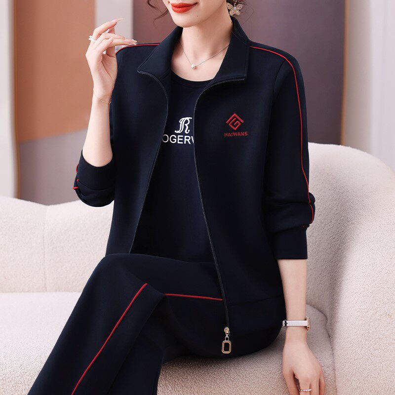 官方迈耐克斯运动套装女士2026新款超火妈妈洋气减龄跑步服三件套