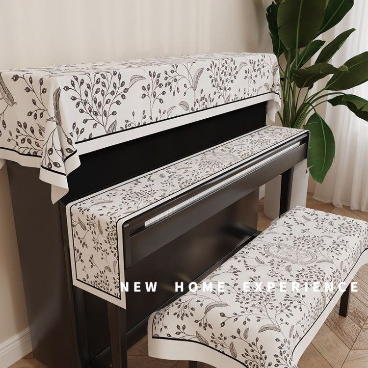 高档钢琴简约防尘罩双人欧式长方形盖巾琴键琴凳电子琴电子钢琴套