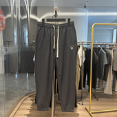 H家 休闲九分裤 清仓 夏季 束脚松紧腰时尚 华夫格面料 薄款 男