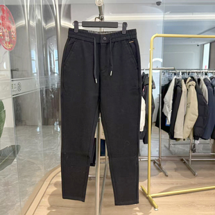 【H家】针织毛呢面料！秋冬厚款男士简约百搭松紧腰直筒休闲长裤