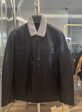 豆家翻领羽绒服PU皮防风皮衣外套