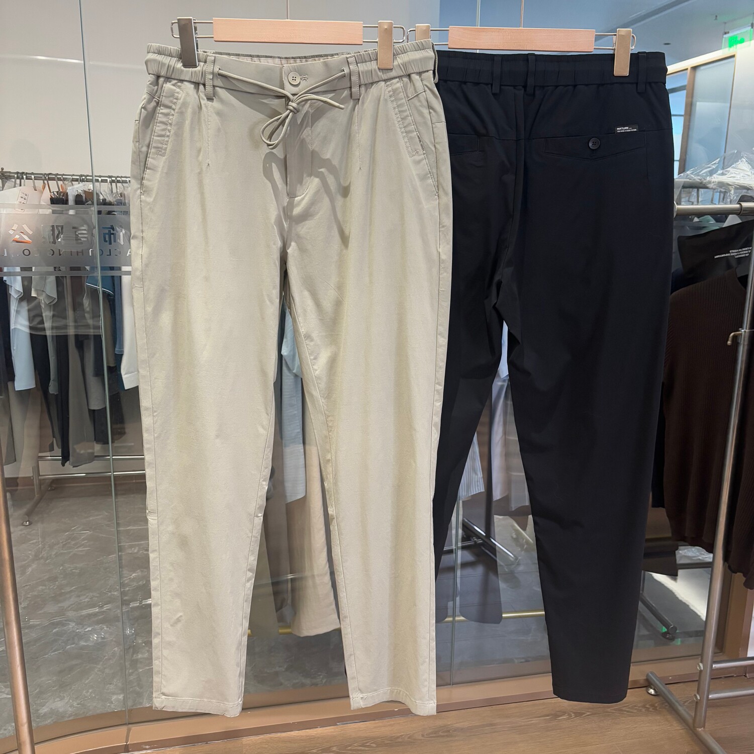 【H家】松紧腰+皮带扣！凉感速干夏季薄款男士直筒弹力商务休闲裤