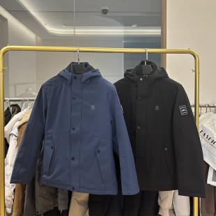 秋冬时尚 阴离子热反射 户外三防 休闲连帽保暖棉衣外套男 H家