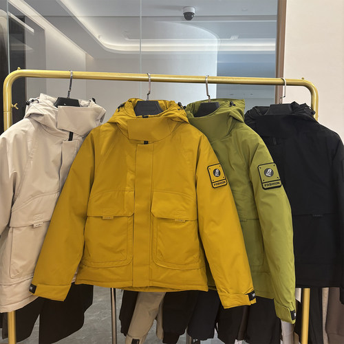 90白鸭绒户外冲锋连帽羽绒服