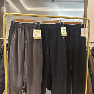 美式复古加绒加厚直筒宽松卫裤