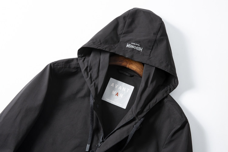 FOREIGN TRADE MENS WEAR CUT MARK SPRING AND AUTUMN HOODED MID-LENGTH WINDBREAKER MENS SLIM CASUAL JACKET JACKET