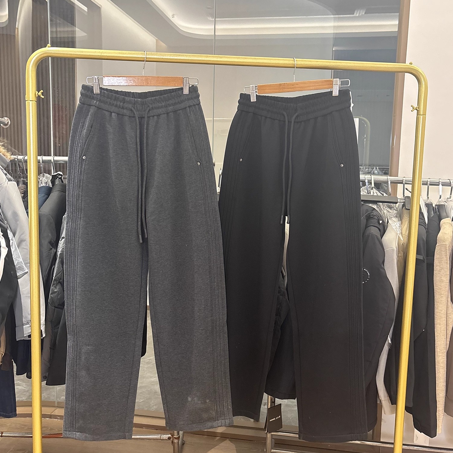 商场单高克重针织棉宽松休闲裤