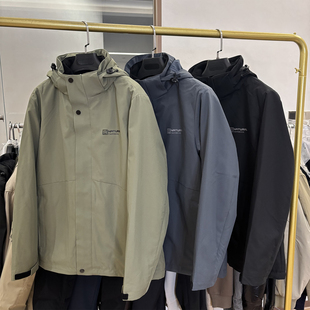 秋冬厚款 冲峰三合一 户外防风防水连帽摇粒绒内胆夹克男 H家