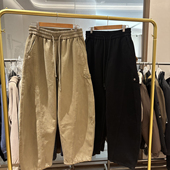 宽松阔腿松紧腰休闲裤 复古工装 潮 加绒加厚男士 时尚 100棉 冬季