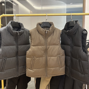 加厚时尚 商场单 冬季 高蓬松 休闲立领百搭保暖羽绒马甲 90鸭绒
