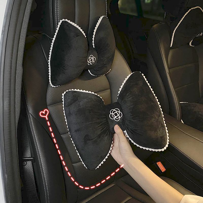 汽车头枕护颈枕高档四季通用网红车用内饰座椅腰靠枕颈椎枕一对女