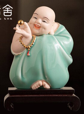 唐舍福满人间青白瓷弥勒佛