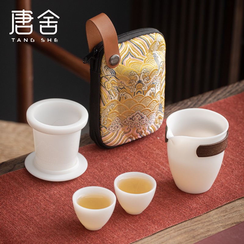 唐舍冰种羊脂玉瓷快客杯温润细腻