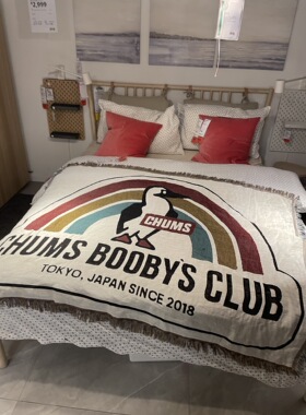 彩虹企鹅恰恰鸟现代简约欧式搭配布置装饰休闲毯床头毯盖沙发巾毯