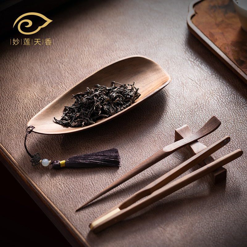 高端胡桃木茶则茶勺茶道配件图片