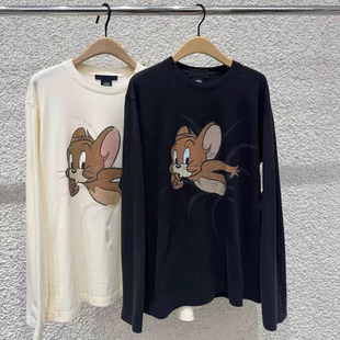 猫和老鼠联名系列棉质斑驳印花MBE3TEET03 T恤2025秋新品 正品 长袖