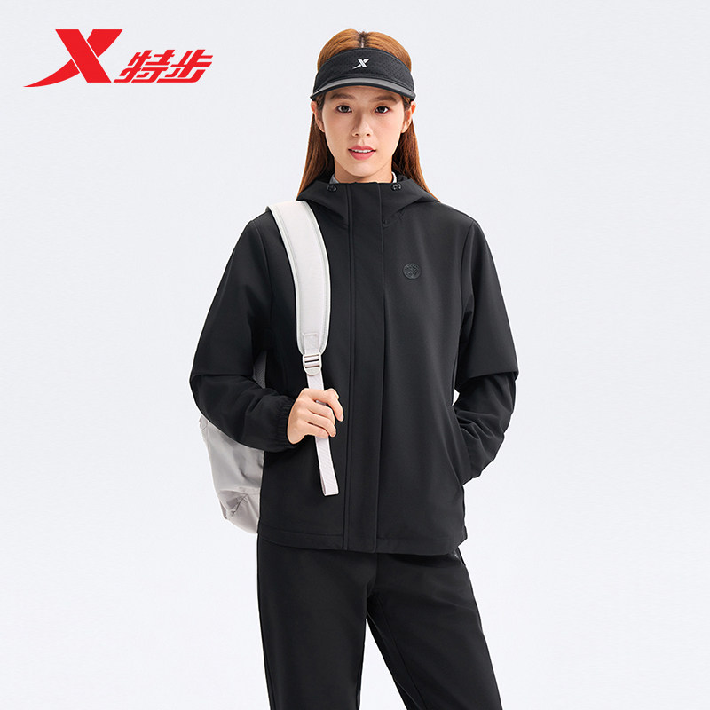特步风衣女2026年春季新款训练女装运动上衣宽松外套974128160379