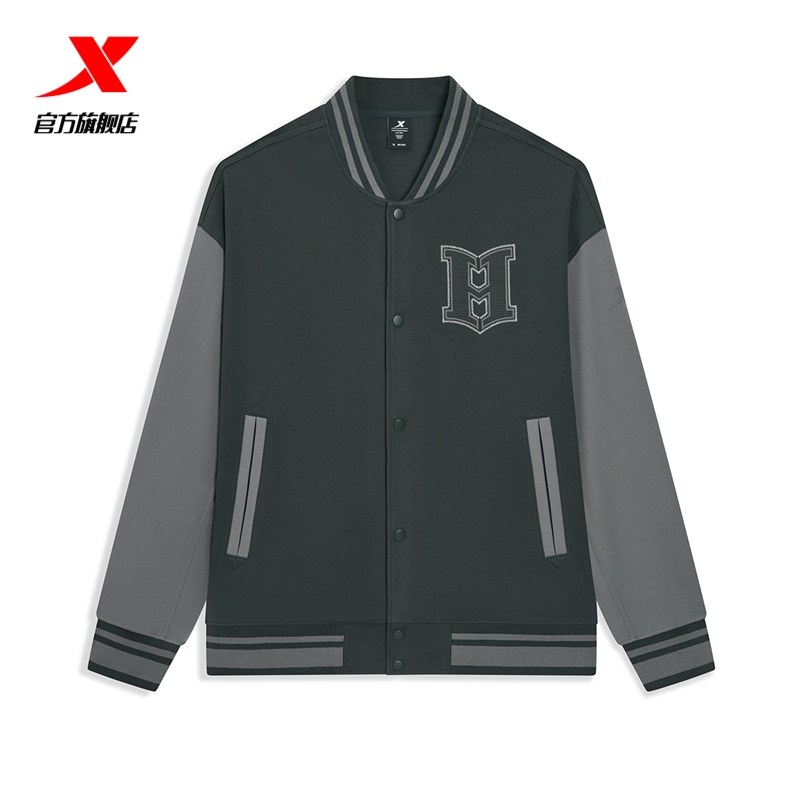 官方正品特步棒球服男装秋季新款篮球针织运动外套975329060501